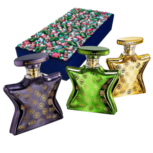 BOND NO. 9 LUXE TRIO OF OUDS IN SWAROVSKI DARK ROSE & TANZANITE